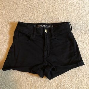 Black Stretch High Rise Shorts